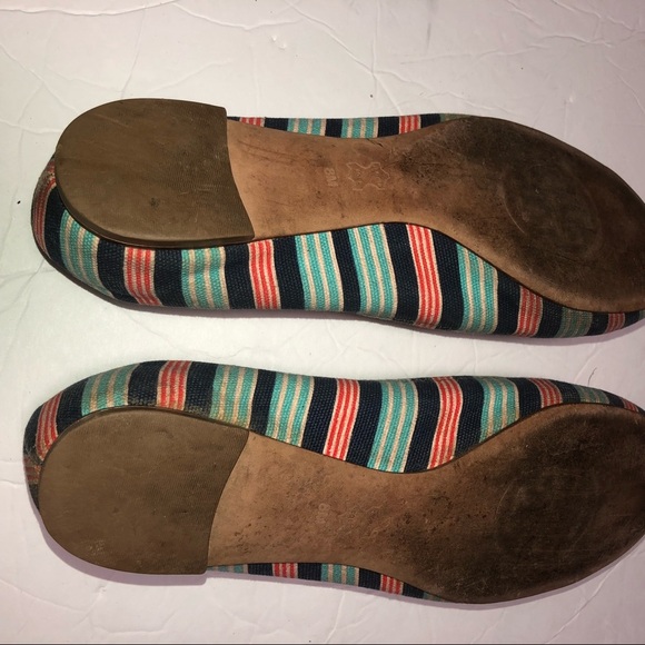 Tory burch stripe canvas Reva ballet flats size 8 - Picture 5 of 5